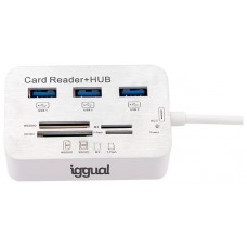 iggual Hub USB 3.0 x 3p + Lector tarjetas USB 3.0 en Huesoi