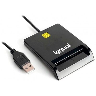 iggual Lector DNI SIP tarjetas ID USB 2.0 negro en Huesoi
