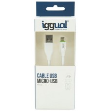 iggual cable USB-A/micro-USB 100 cm blanco en Huesoi