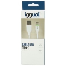 iggual cable USB-A/USB-C 100 cm blanco en Huesoi