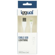 iggual cable USB-A/Lightning 100 cm blanco en Huesoi