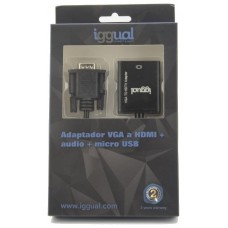iggual Adaptador VGA a HDMI + audio + microUSB en Huesoi