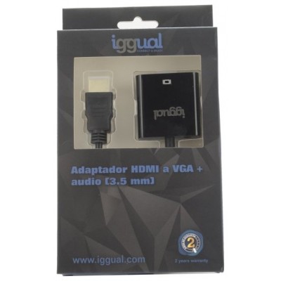 iggual Adaptador HDMI a VGA + audio (3.5 mm) en Huesoi