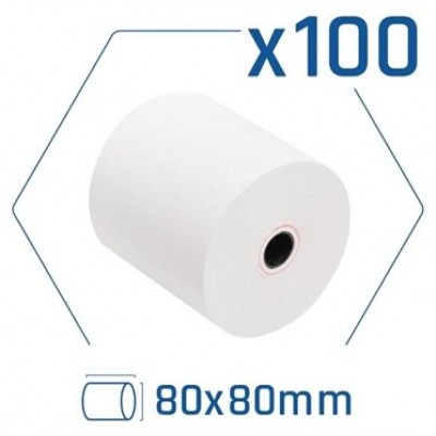 Pack 100 rollos papel térmico sin BPA 80x80mm en Huesoi Pack 100 rollos papel térmico sin BPA 80x80mm en Huesoi