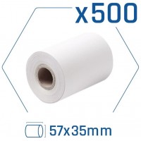 Pack 500 rollos papel t&eacute;rmico dat&aacute;fono 57x35 mm en Huesoi