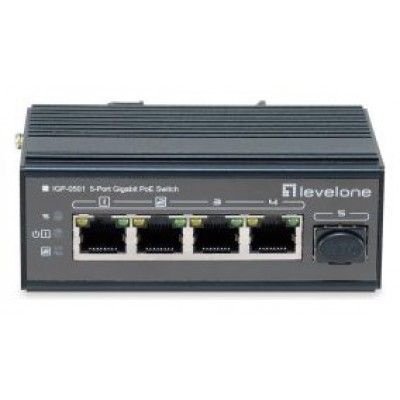 SWITCH INDUSTRIAL LEVEL ONE IGP-0501 5P POE GIGA Y 1P en Huesoi