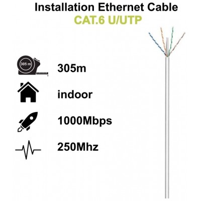 Ewent Bobina cable red Cat. 6 U/UTP, LSZH, 305mt en Huesoi