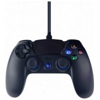 MANDO DE JUEGO GEMBIRD CON VIBRACION CON CABLE PARA PLAYSTATION 4 O PC, NEGRO en Huesoi