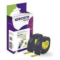 ARMOR    WECARE Etiqueta Amarilla Texto negro para DYMO LETRATAG PLAST 12mmx4m. Dos cintas por caja en Huesoi