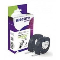 ARMOR    WECARE Etiqueta Blanca Texto negro para DYMO LETRATAG PLAST 12mmx4m. Dos cintas por caja en Huesoi