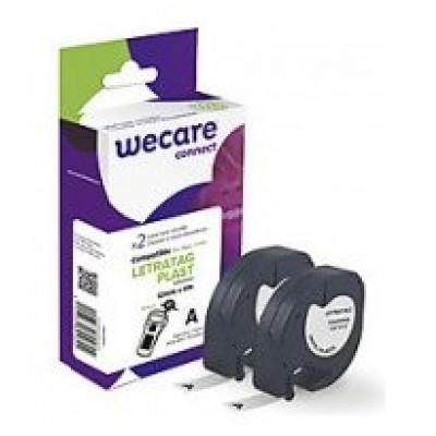 ARMOR    WECARE Etiqueta Blanca Texto negro para DYMO LETRATAG PLAST 12mmx4m. Dos cintas por caja en Huesoi