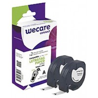 ARMOR    WECARE Etiqueta Blanca Texto negro para DYMO LETRATAG PAPER 12mmx4m. Dos cintas por caja en Huesoi