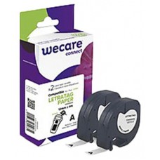 ARMOR    WECARE Etiqueta Blanca Texto negro para DYMO LETRATAG PAPER 12mmx4m. Dos cintas por caja en Huesoi