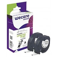 ARMOR    WECARE Etiqueta transparente Texto negro para DYMO LETRATAG PLAST 12mmx4m. Dos cintas por caja en Huesoi