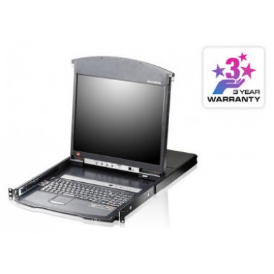 Aten Consola LCD dual rail con switch KVM por IP integrado multi-interfaz Cat 5 de 8 puertos con acceso compartido desde consolas local/remota (Espera 4 dias) en Huesoi