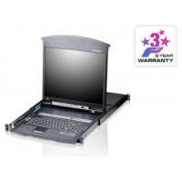 ATEN Consola LCD dual rail con switch KVM integrado multi-interfaz Cat 5 de 8 puertos (Espera 4 dias) en Huesoi