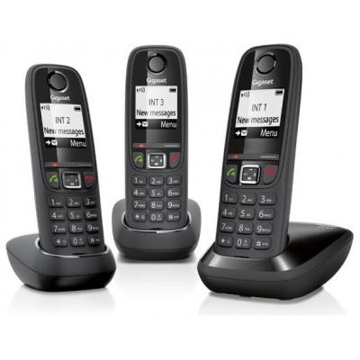 Gigaset AS405 Trio Teléfono DECT Identificador de llamadas Negro (Espera 4 dias) en Huesoi