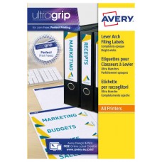 PAQUETE 25 HOJAS ETIQUETAS BLANCAS PARA ARCHIVADORES CON DORSO FINO-IMPRESORAS LÁSER-192X38 MM AVERY L4760-25 (Espera 4 dias) en Huesoi