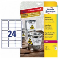 PAQUETE 8 HOJAS ETIQUETAS DE POLIÉSTER BLANCO PARA IMPRESORAS LÁSER 63,5X33,9 MM AVERY L4773-8 (Espera 4 dias) en Huesoi