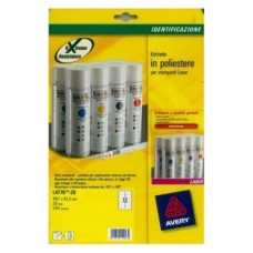 PAQUETE 20 HOJAS ETIQUETAS DE POLIÉSTER BLANCO-IMPRESORAS LÁSER-99,1X42,3 MM AVERY L4776-20 (Espera 4 dias) en Huesoi