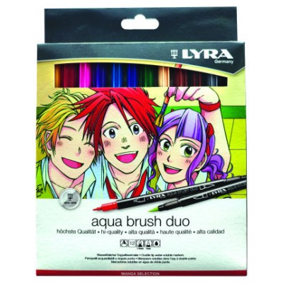 ESTUCHE 12 ROTULADORES DIBUJOS MANGA AQUA BRUSH DUO MANGA LYRA L6521121 (Espera 4 dias) en Huesoi