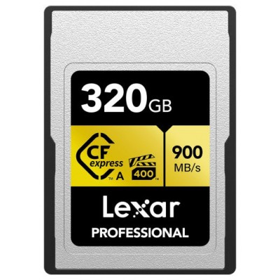 LEXAR 320GB PROFESSIONAL CFEXPRESS TYPE A CARD GOLD SERIE, UP TO 900MB/S READ 800MB/S WRITE. VPG 400 (Espera 4 dias) en Huesoi