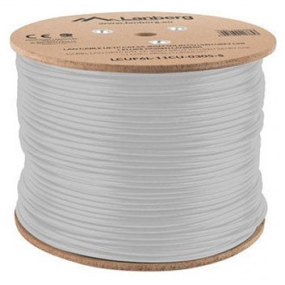 BOBINA CABLE RED LANBERG FTP RJ45 CAT.6A SOLIDO CU AWG24 LSZH CPR 305M GRIS FLU en Huesoi