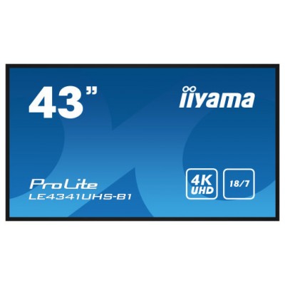 iiyama LE4341UHS-B1 pantalla de señalización Pantalla plana para señalización digital 108 cm (42.5") LCD 350 cd / m² 4K Ultra HD Negro 18/7 (Espera 4 dias) en Huesoi