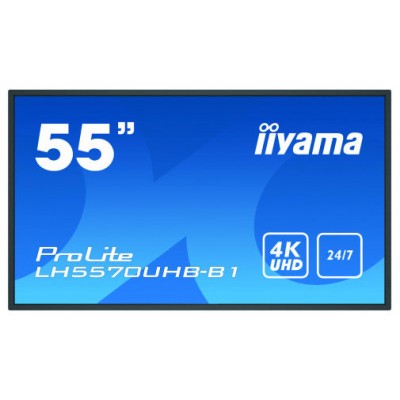 iiyama LH5570UHB-B1 pantalla de señalización Pantalla plana para señalización digital 138,7 cm (54.6") VA 4K Ultra HD Negro Procesador incorporado Android 9.0 (Espera 4 dias) en Huesoi