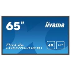 iiyama LH6570UHB-B1 pantalla de señalización Pantalla plana para señalización digital 163,8 cm (64.5") VA 700 cd / m² 4K Ultra HD Negro Procesador incorporado Android 9.0 24/7 (Espera 4 dias) en Huesoi