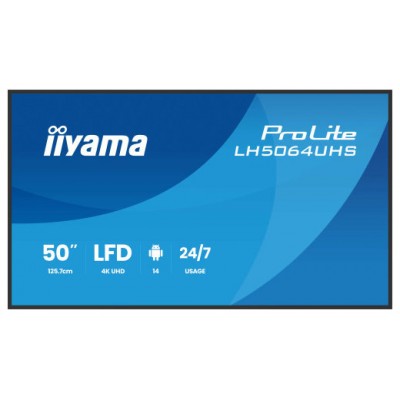 iiyama LH7564UHS-B1AG pantalla de señalización Pantalla plana para señalización digital 190,5 cm (75") Wifi 500 cd / m² 4K Ultra HD Negro Android 24/7 (Espera 4 dias) en Huesoi