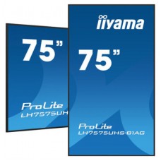MONITOR IIYAMA 75" (LH7575UHS-B1AG) 3840X2160 / 4K UHD / 24/7 / 500 CD/M / 8MS / DP / 3XHDMI / MICRO SD SLOT /  E-SHARE /IISIGNAGE 2  / RJ45 / SDM SLOT PC / ANDROID 11.0 (Espera 4 dias) en Huesoi