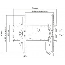 SOPORTE MONITOR/TV 37-70 INCLI 75KG 83mm NEGRO TOOQ en Huesoi