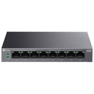 TP-Link LiteWave LS108GP switch No administrado Gigabit Ethernet (10/100/1000) Energía sobre Ethernet (PoE) Negro (Espera 4 dias) en Huesoi