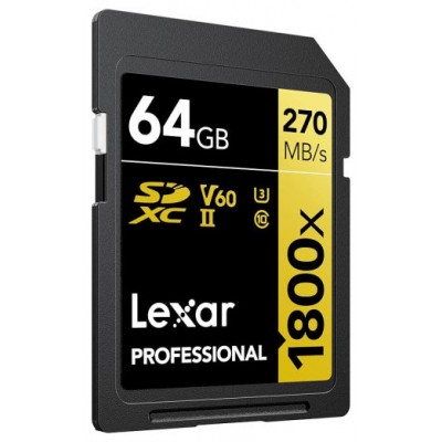 LEXAR 64GB PROFESSIONAL 1800X SDXC UHS-II CARDS,  UP TO 280MB/S READ 210MB/S WRITE C10 V60 U3 (Espera 4 dias) en Huesoi