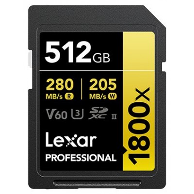 Lexar Professional 1800x 512 GB SDXC UHS-II Clase 10 (Espera 4 dias) en Huesoi