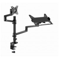 SOPORTE DE MESA GEMBIRD AJUSTABLE BRAZO PARA MONITOR Y BANDEJA PARA PORTÃ?TIL en Huesoi