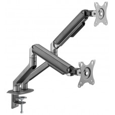 BRAZO DE MONITOR GEMBIRD PARA 2 PANTALLAS DE ESCRITORIO GRIS ESPACIAL en Huesoi