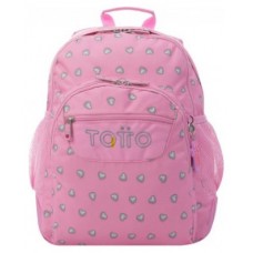 MOCHILA INFANTIL ROSA CORAZONES BOLSILLOS MA04ECO029-2120N-7IU TOTTO (Espera 4 dias) en Huesoi