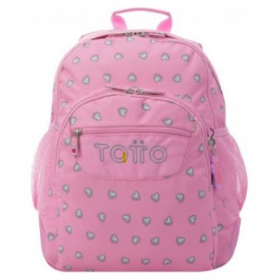 MOCHILA INFANTIL ROSA CORAZONES BOLSILLOS MA04ECO029-2120N-7IU TOTTO (Espera 4 dias) en Huesoi