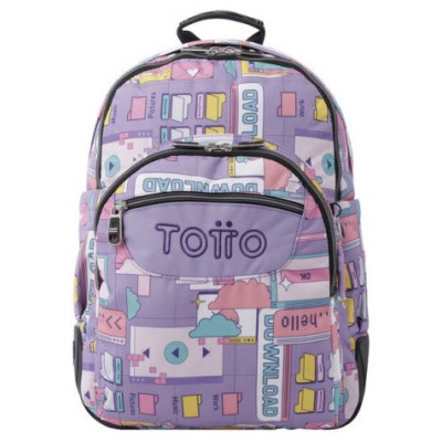 MOCHILA ESCOLAR MORADO CIBER - CRAYOLES TOTTO MA04ECO029-2210N-2QI (Espera 4 dias) en Huesoi