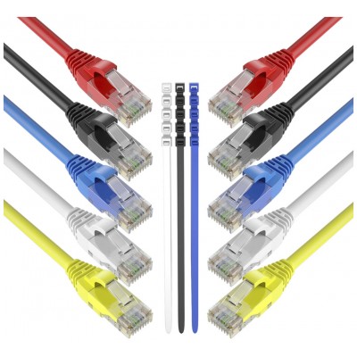 Pack 8 Cables + 2 GRATIS Ethernet CAT6 RJ45 24AWG 1m + 15 Bridas Max Connection (Espera 2 dias) en Huesoi