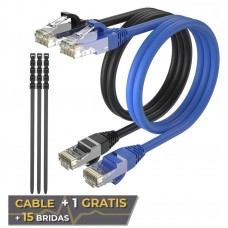 Cable + 1 GRATIS Ethernet CAT6 RJ45 24AWG 5m + 15 Bridas Max Connection (Espera 2 dias) en Huesoi