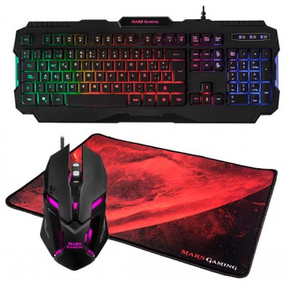 PACK TECLADO MOUSE Y ALFOMBRILLA MARS GAMING MCP118 en Huesoi