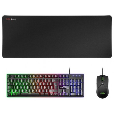 TECLADO MOUSE Y ALFOMBRILLA MARS GAMING MCPX BLACK en Huesoi