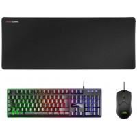 TECLADO MOUSE Y ALFOMBRILLA MARS GAMING MCPX BLACK en Huesoi