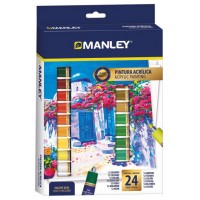 ESTUCHE PINTURA ACRILICA 24 X 12ML MANLEY MDV00024 (Espera 4 dias) en Huesoi