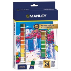 ESTUCHE PINTURA ACRILICA 24 X 12ML MANLEY MDV00024 (Espera 4 dias) en Huesoi