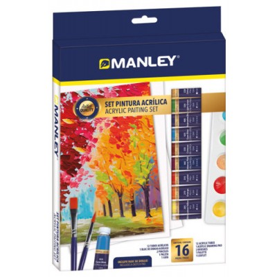 SET PINTURA ACRILICA 16 PZAS MANLEY MDV00100 (Espera 4 dias) en Huesoi