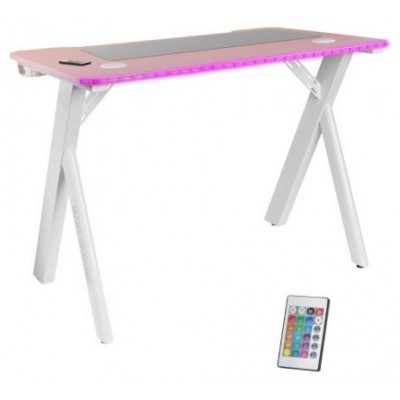 MESA MARS GAMING MGD RGB BLANCA CON TABLERO ROSA en Huesoi